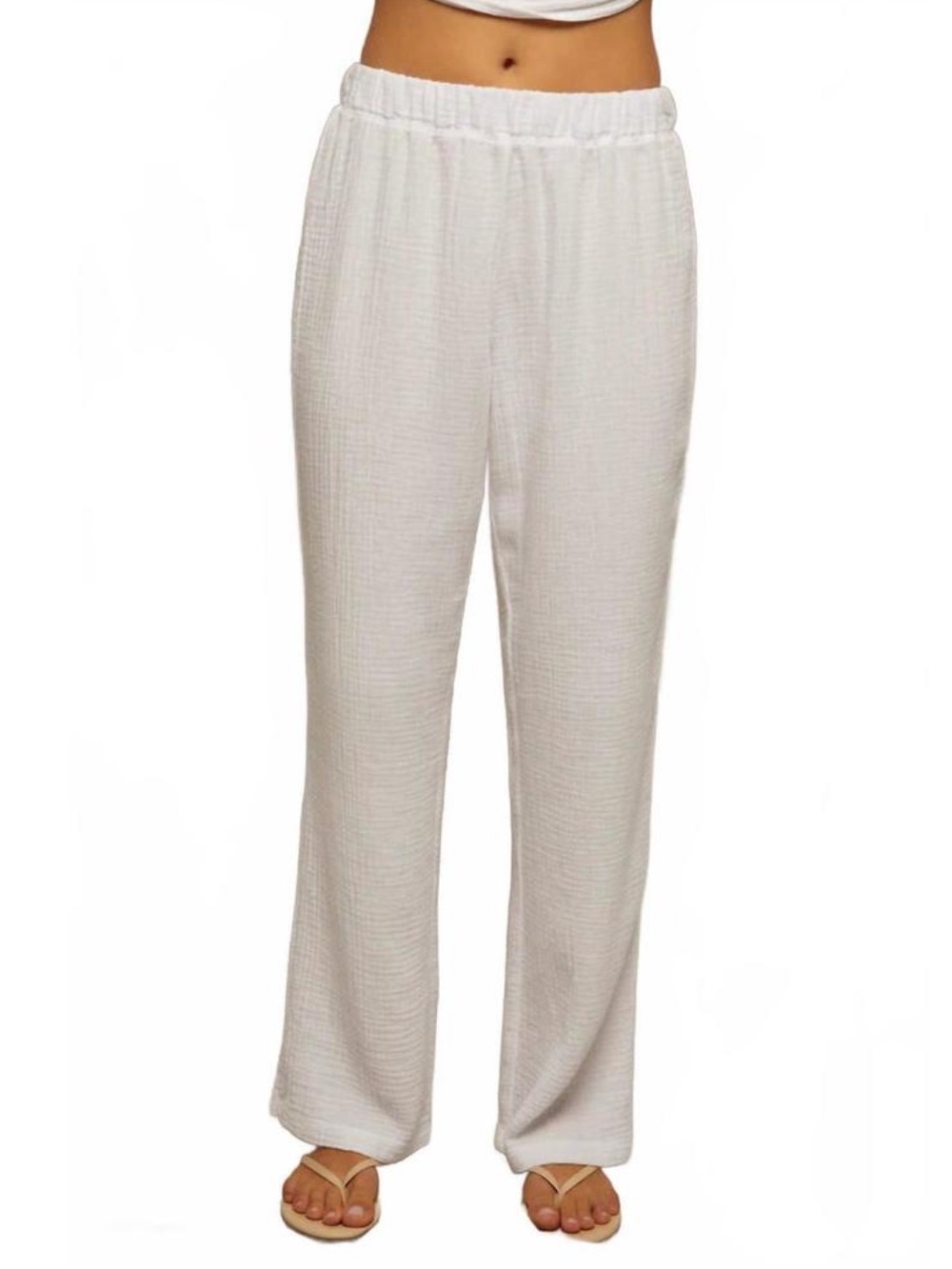 NEW! perfectwhitetee Mina Double Gauze Cotton Pants in White Size M